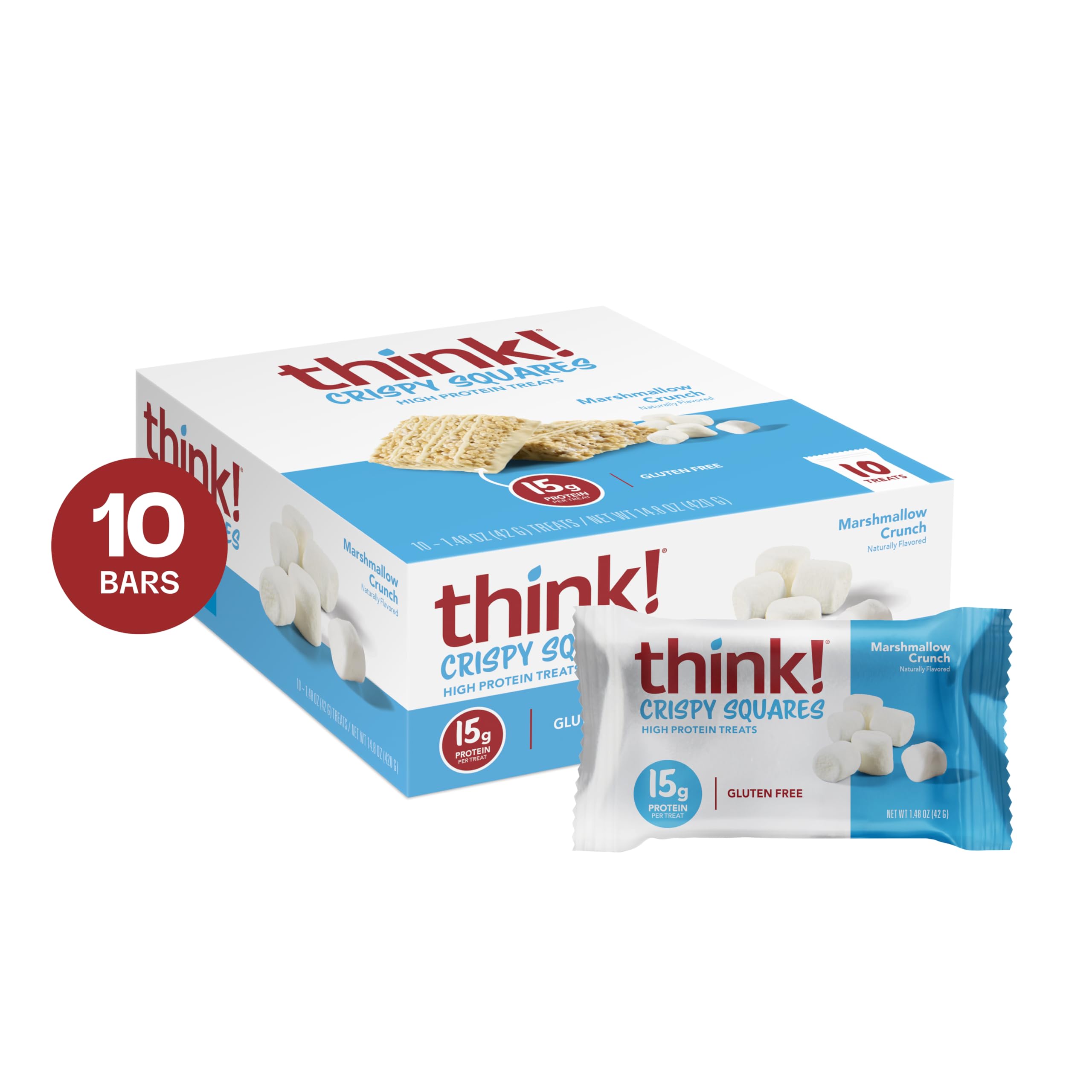 Amazon.com: Think!, Crispy Square Marshmallow Crunch, 1.48 Ounce